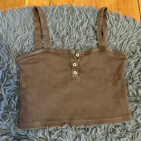 Brandy Melville Tops - Brandy Melville Brown Cropped Tank.